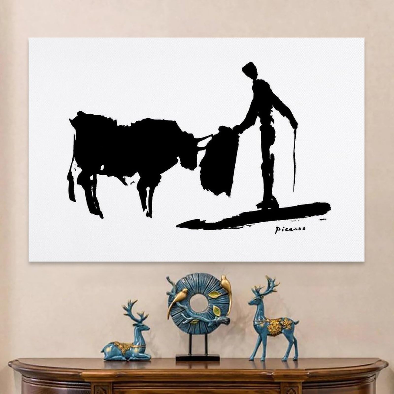 ピカソ アートポスター 額装 闘牛 フレーム付き インテリアアート モダンアート ピカソ アートポスター 額装 闘牛 フレーム付き インテリア