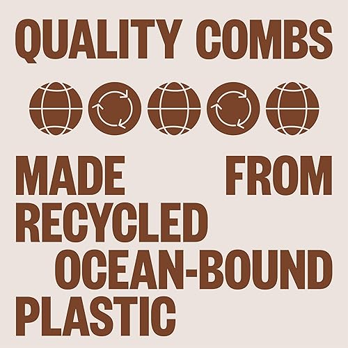 Miniatura 7 de WAVEY Peine de pelo de calidad para hombres y mujeres, plástico océano reciclado, 7 pulgadas de largo, perfecto para el hogar y los viajes, diente