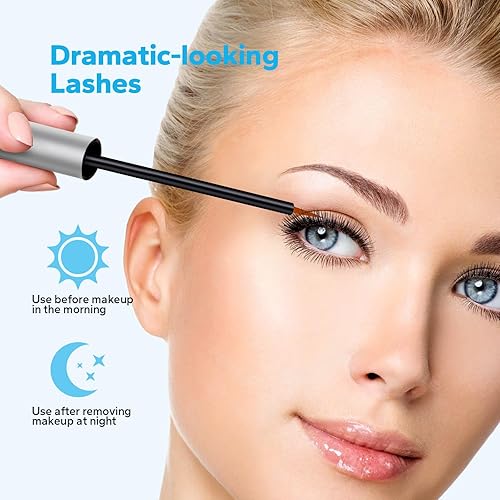 Miniatura 3 de Suero de crecimiento de pestañas (0.17 onzas), sueros de pestañas para pestañas más completas y seductoras, suero de pestañas para pestañas y cejas,