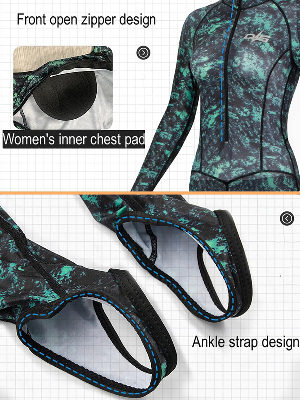 Traje De Neopreno De Cuerpo Completo Para Mujeres De 0,5 Mm, Trajes De Neopreno De Buceo Ultra Elásticos De Una Pieza Con Cremallera Delantera Con Capucha Para Snorkeling Surf Piragüismo Buceo,Men,M