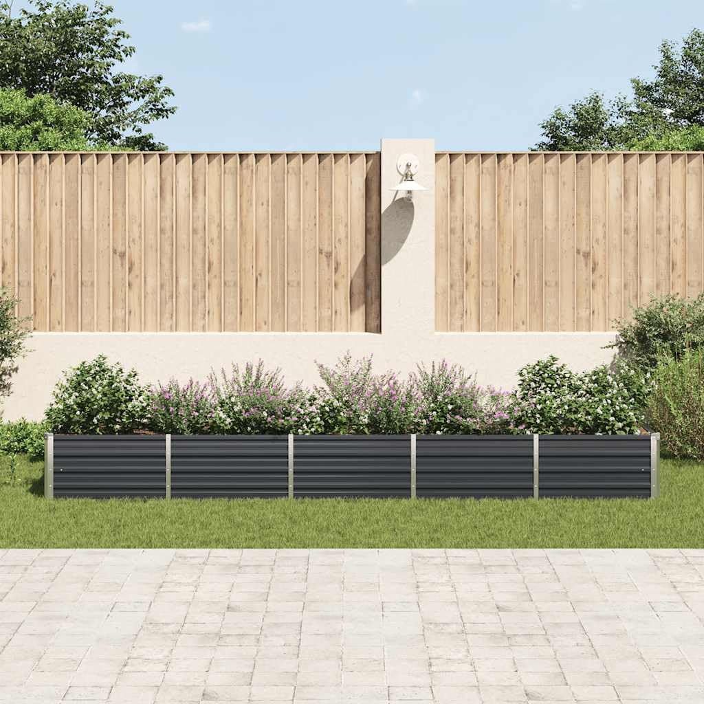 Carré Potager en Acier Galvanisé 400x80x45cm Anthracite