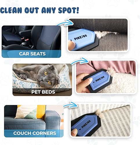 Miniatura 6 de Removedor de pelo de mascotas + mini cepillo para detallar mascotas – Rodillo reutilizable – Rodillo removedor de pelo de gato – Juego de removedor