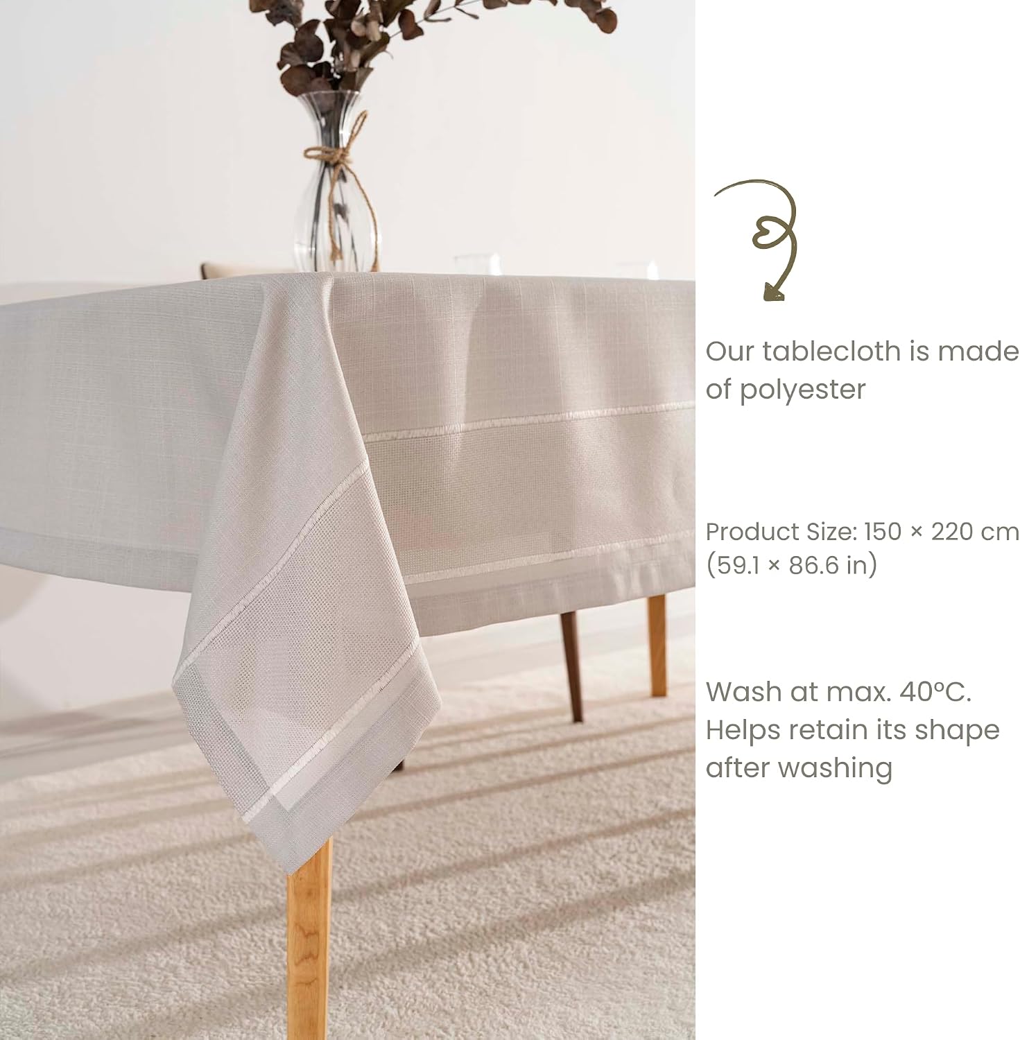 Rectangular & Round Tablecloth for Dining & Picnic | Botanical Print Fabric Table Cover for Indoor Outdoor Tables | Durable Table Cloth for Kitchen, Parties, Holidays & Everyday Use