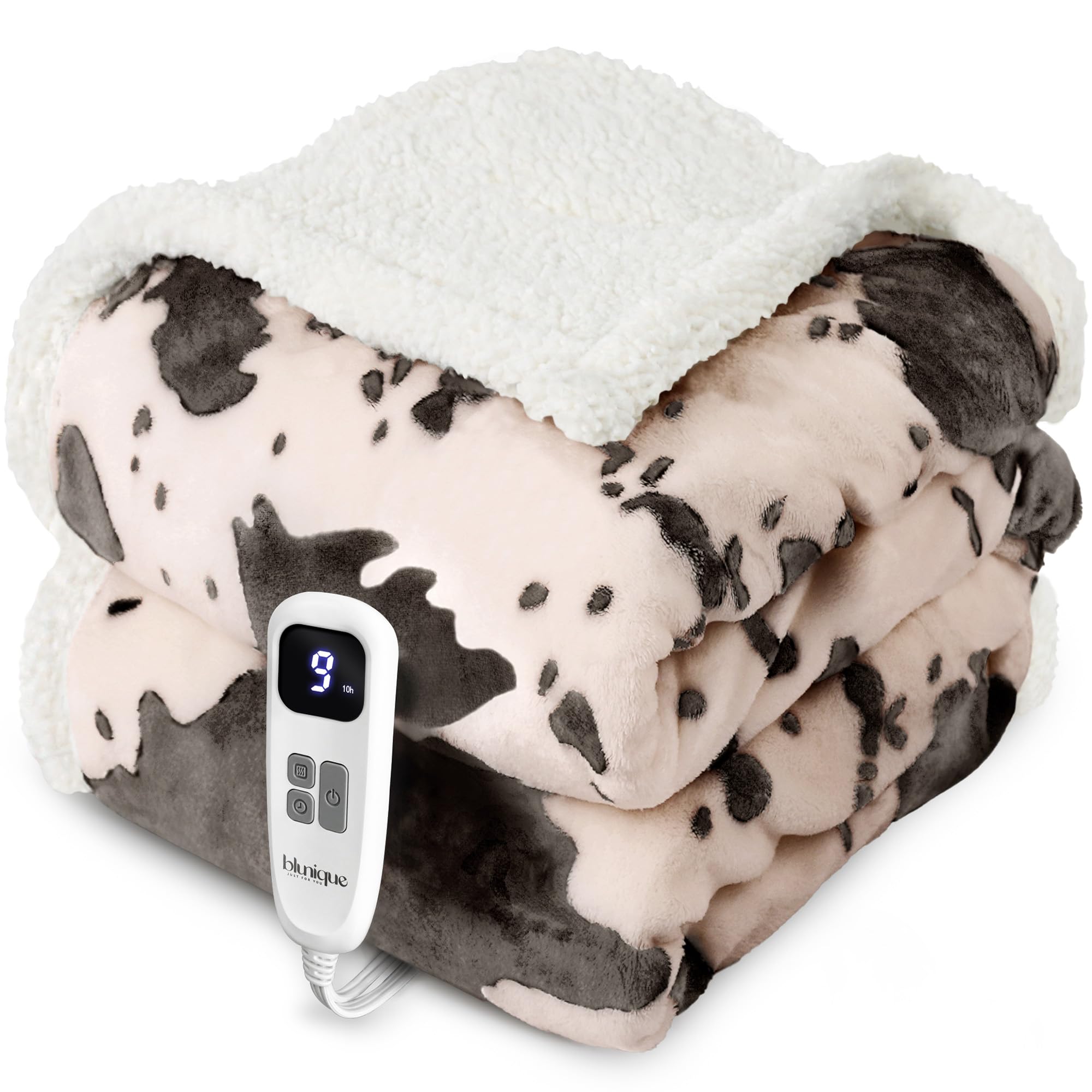 Heated Blanket Throw Blanket - Fast Heating Electric Blanket, Soft Heated Throw with 4 Time Settings,10 Heating Settings, Warm Gifts for Women Mom Grandma(50" x 60" Light Coral)