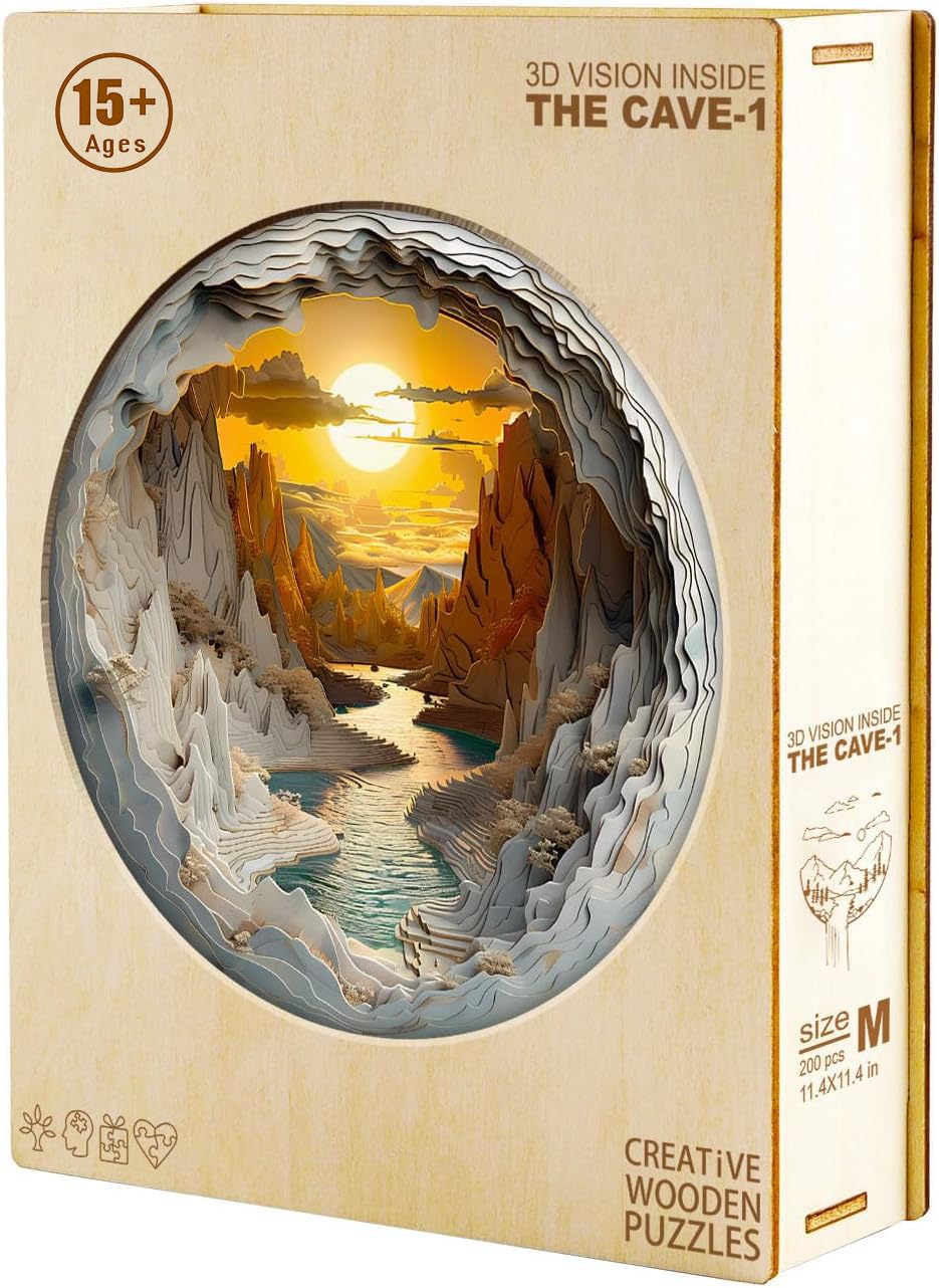 KAAYEE Puzzle di Legno per Adulti - Ghiacciaio, Forma Unica Irregolare, Animale - Con Scatola Regalo