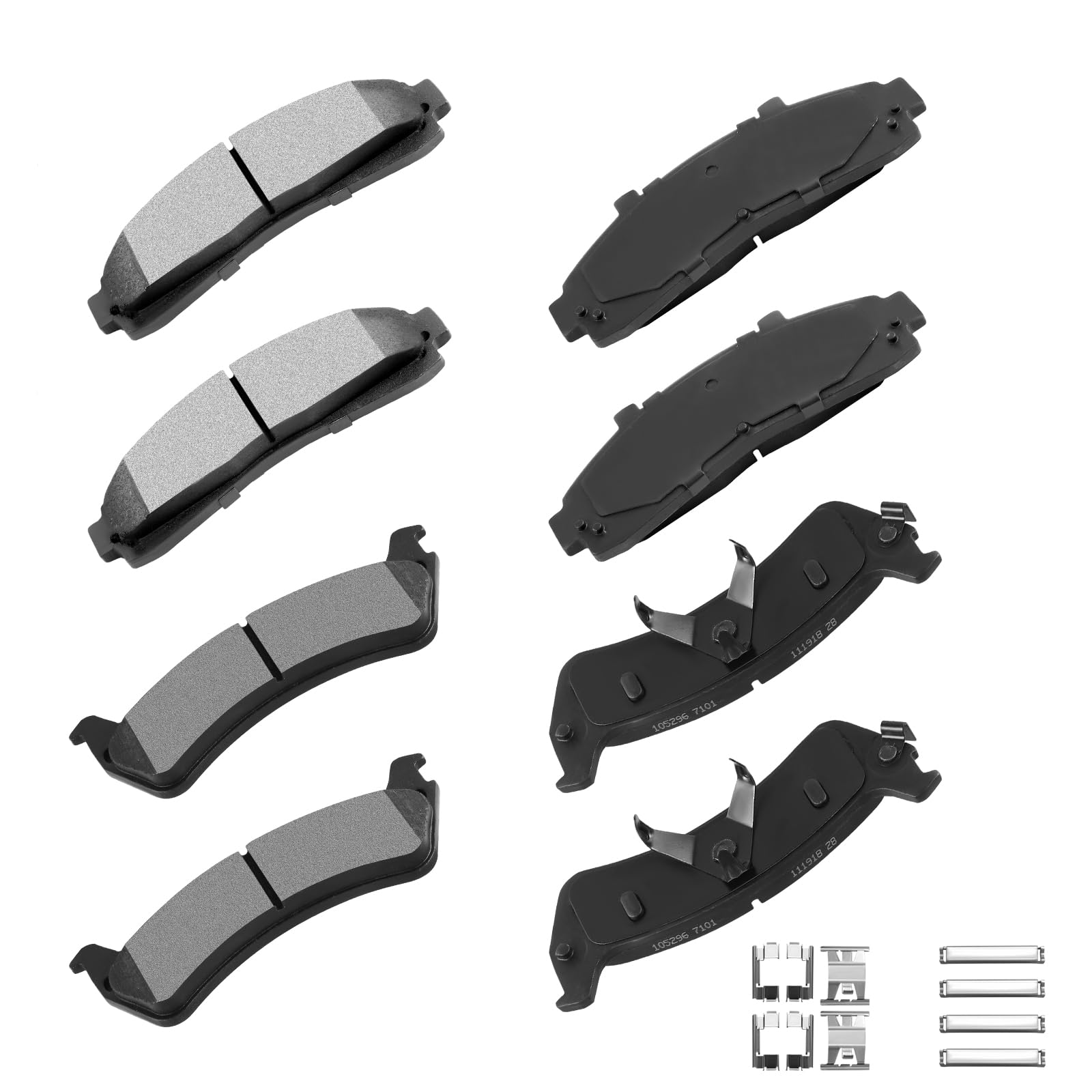 cciyu D652 D667 Brake Pads w/Hardware Front Rear Disc Brake Pad Set