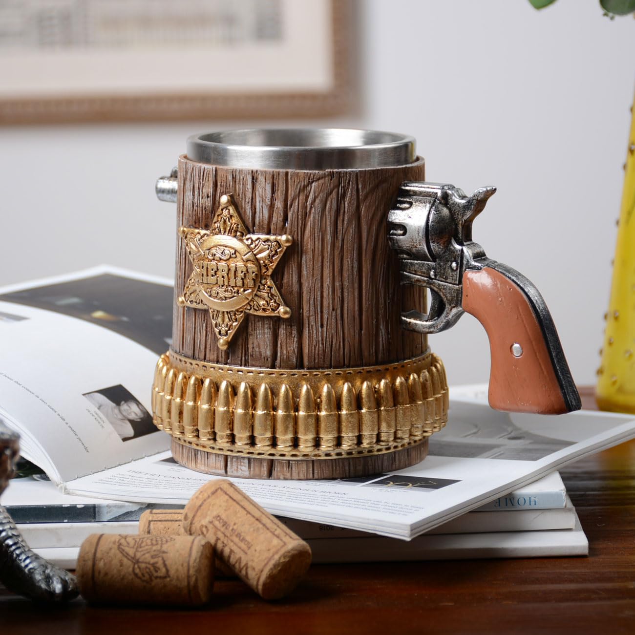 HAUCOZE Chope à Bière Tankard Gobelet à Boire pour Oktoberfest Café 450ml
