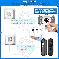 Vista 7 de AC18V - Adaptador de corriente para timbre de puerta con cable, compatible con Ring Zmodo Smart Doorbell y Nest Hello Doorbell