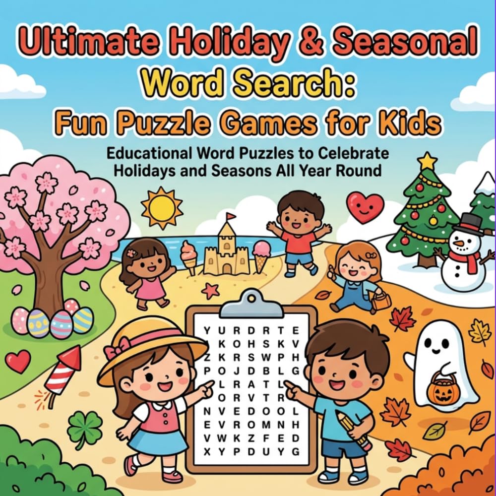 Ultimate Holiday Word Search for Kids: Fun Seasonal Puzzle Book (Fun Puzzle Games)