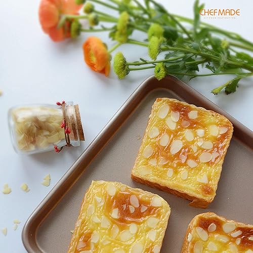 Miniatura 7 de CHEFMADE Bandeja para hornear de 15 pulgadas, bandeja antiadherente de acero al carbono con borde para hornear horno, asar carne, pan, gelatina,