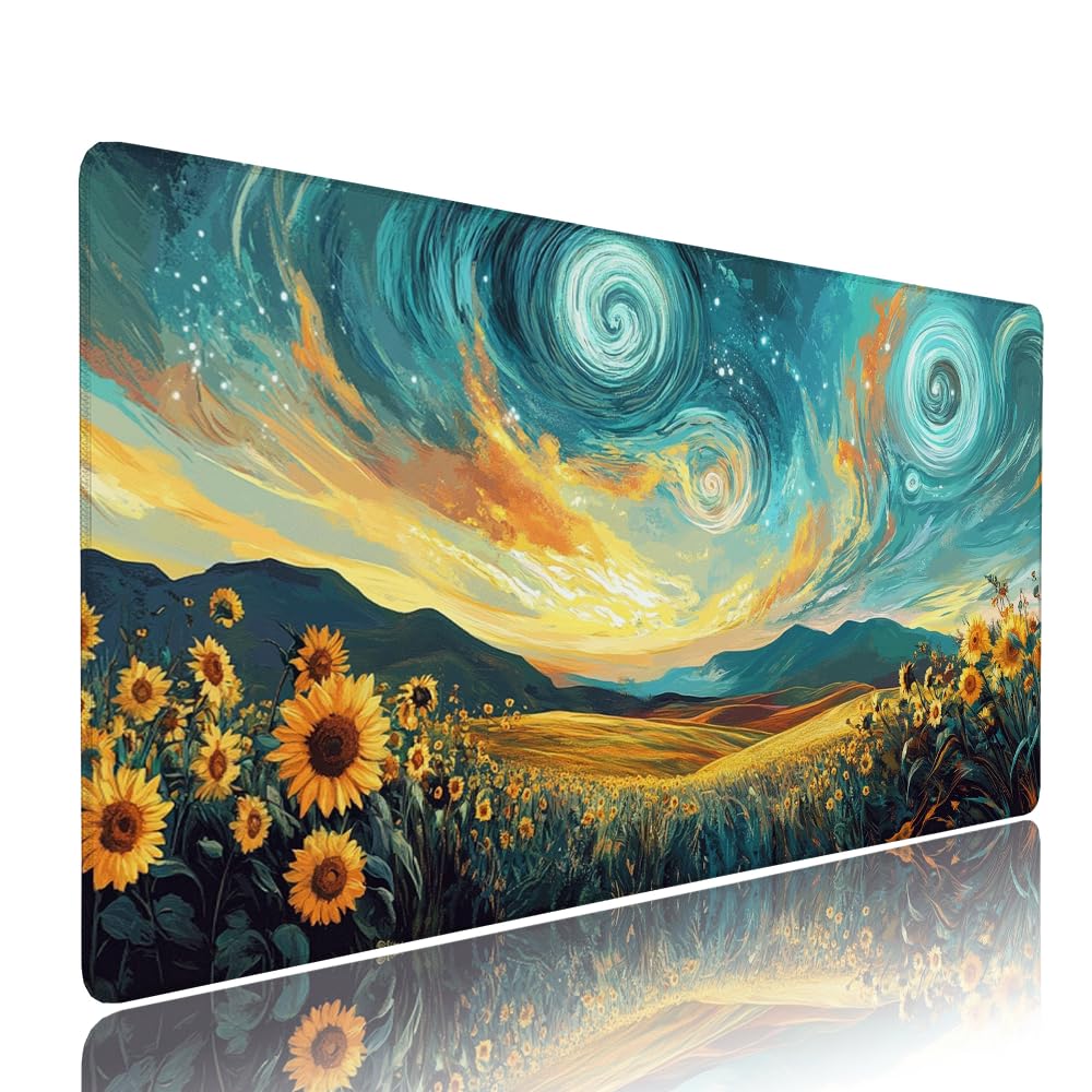 Alfombrilla de Mouse para Juegos, Blu, XXL, Antideslizante, Impermeable, Diseño de Cielo stellato, Extendido, Grande, 1400x600x3mm, para PC, Laptop, Ufficio, Famiglia d-857
