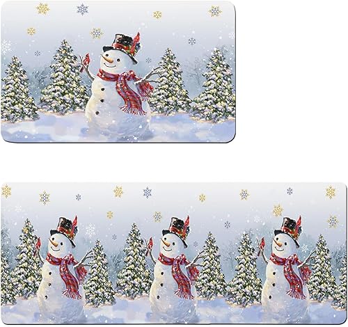 Tapete de baño de muñeco de nieve azul para bañera, antideslizante, de secado rápido y absorbente, tierra de diatomeas, fregadero, dormitorio,