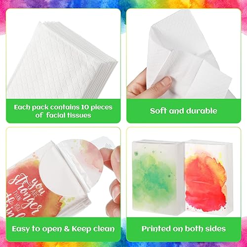 Miniatura 4 de Inspiration Words - Pañuelos faciales de teñido anudado, pañuelos de viaje, tamaño de bolsillo, pañuelos faciales para invitados de graduación, 8