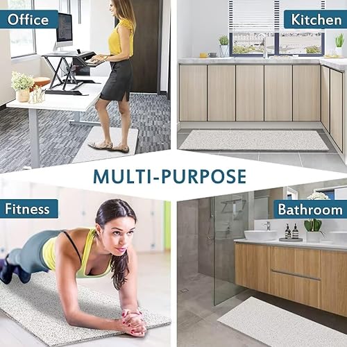 Miniatura 4 de Tapetes de ducha extra grandes antideslizantes, 17.1 × 59 pulgadas, tapete de lufa para ducha y baño, secado rápido, color blanco