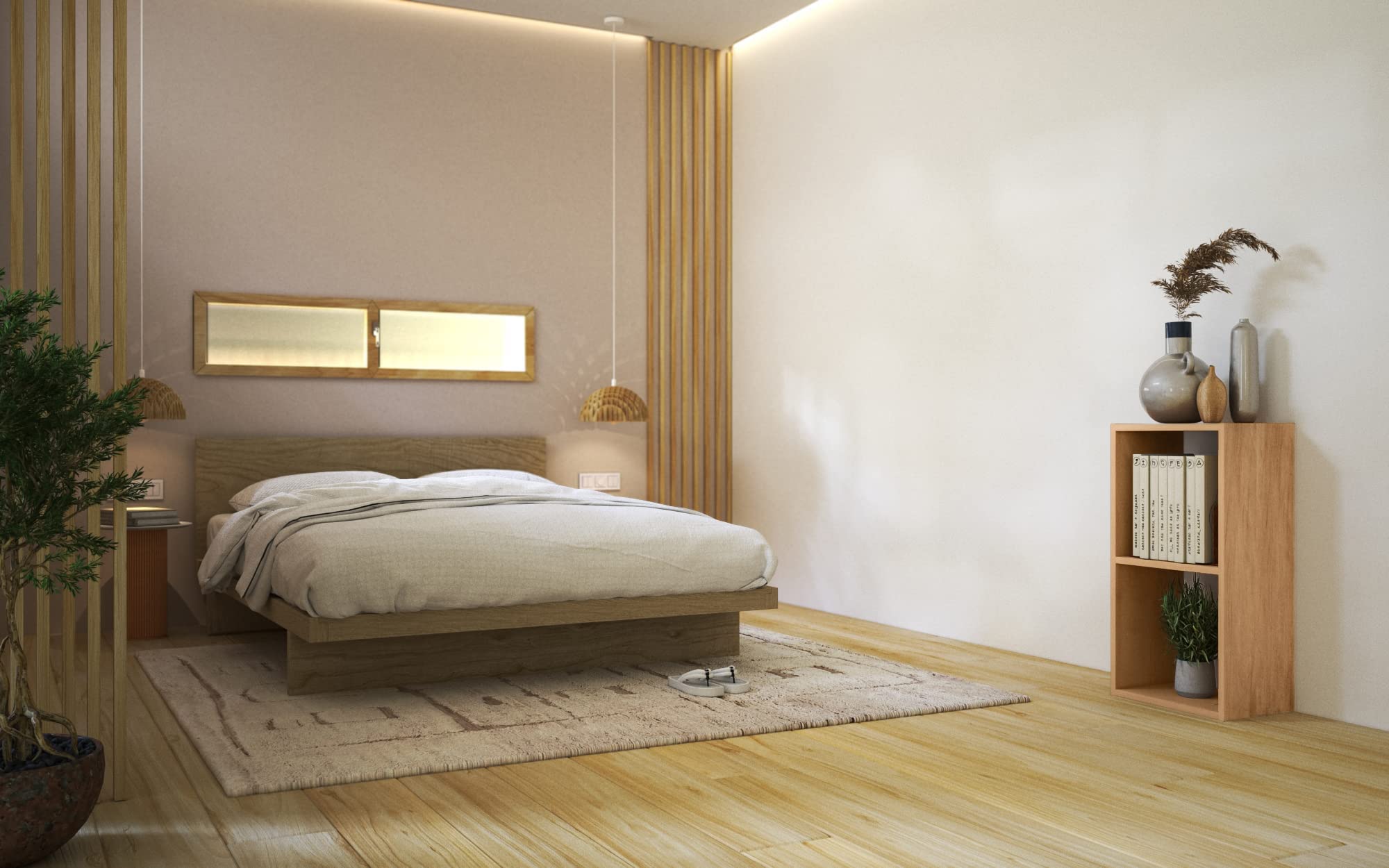 Amazon｜スタッキングシェルフ・2段・オーク材 幅42×奥行28.5×高さ81.5