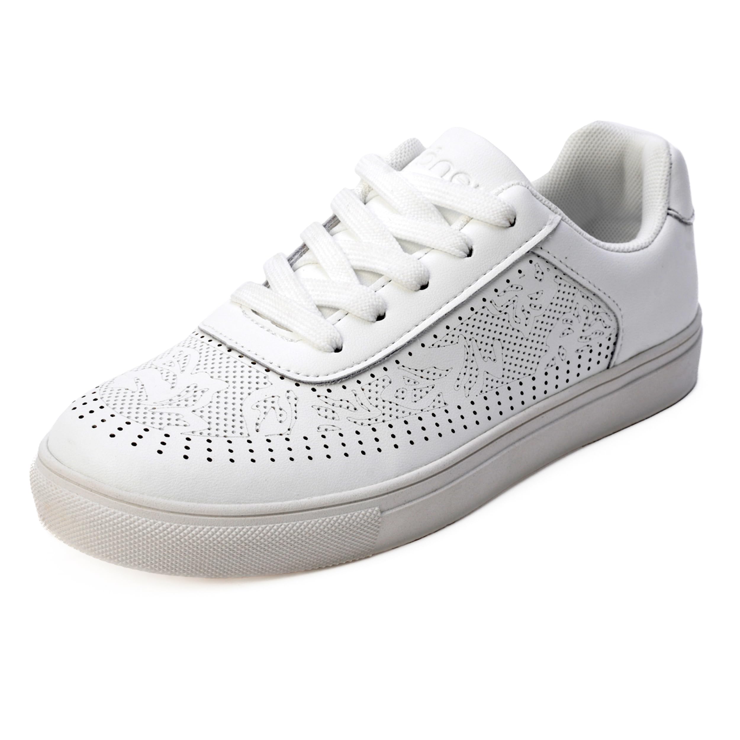Flaneur Womens Sneakers - Comfortable Shoes for Women, Outdoor Walking Shoes, Casual Ladies Shoes, Breathable Textile, Natural Soft Leather, Lightweight Footwear for Women White 36 EU