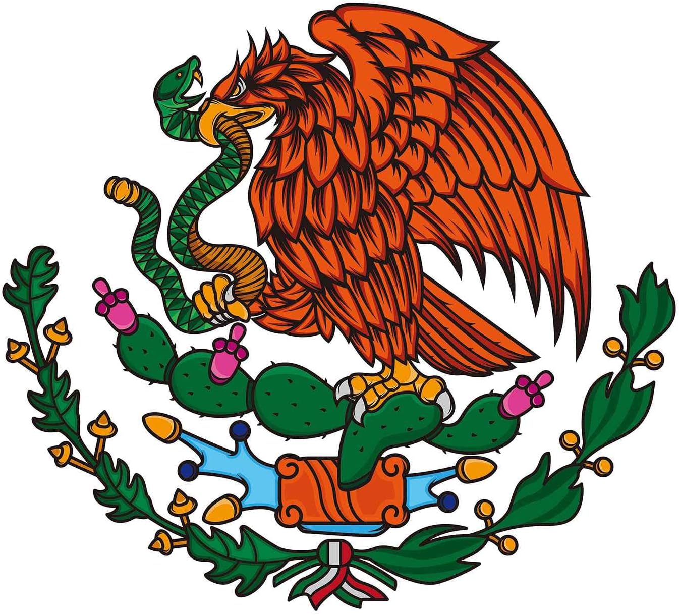 Dopetattoo 6 Sheets Temporary Tattoos Mexico Flag the Eagle and Snake Temporary tattoo Neck Arm Chest for Women Men Adults Snake Tattoo