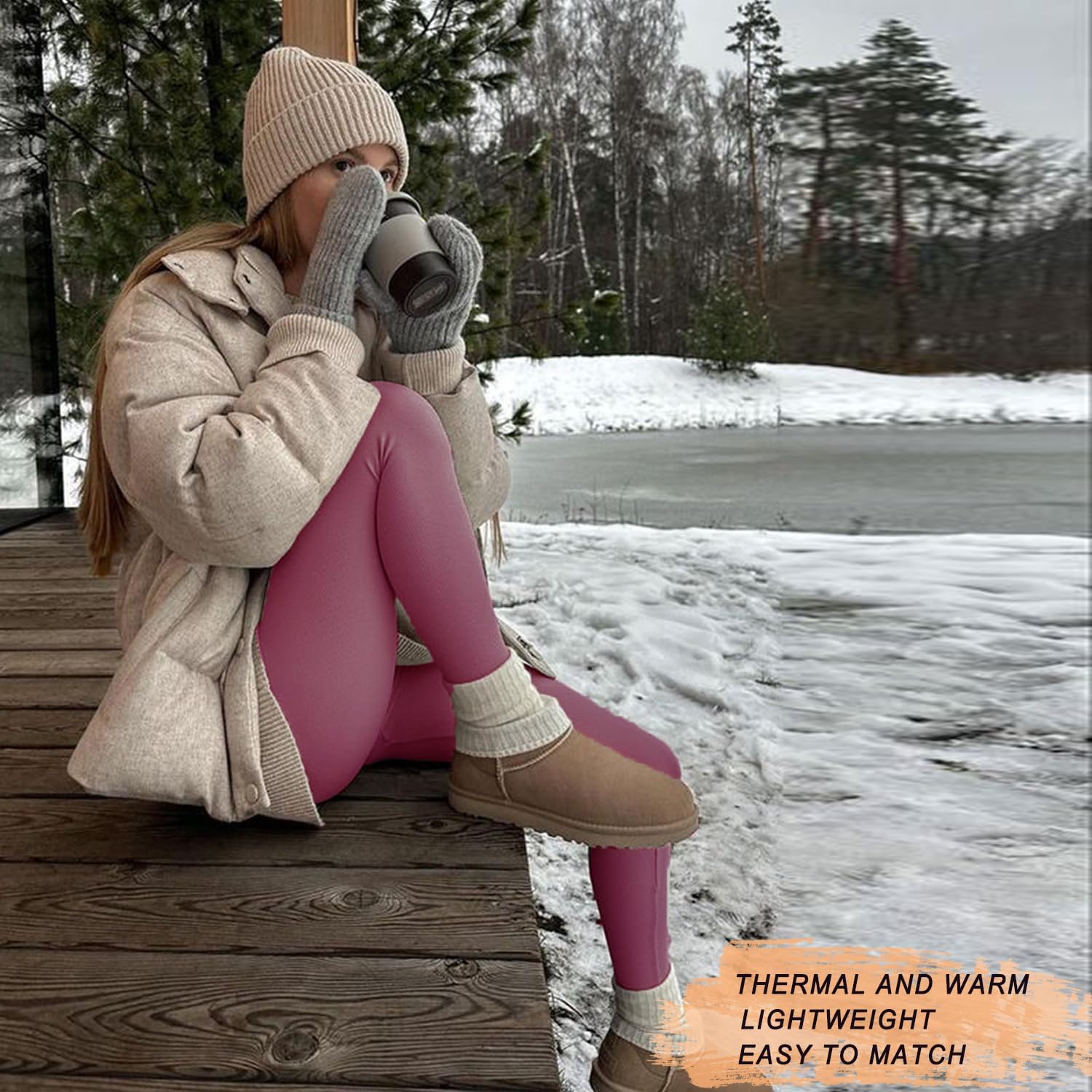 MOREFEEL 3 Pack Thermal Fleece Lined Leggings Women,High Waisted Tummy Control Warm Winter Yoga Workout Thick Pants XX-Large-3X-Large Black/Blue/Pink