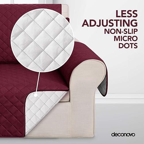 Miniatura 4 de Deconovo Funda reversible con patrón geométrico para sofá, resistente a derrames de agua, protector de muebles con diseño de diamante, funda de sofá