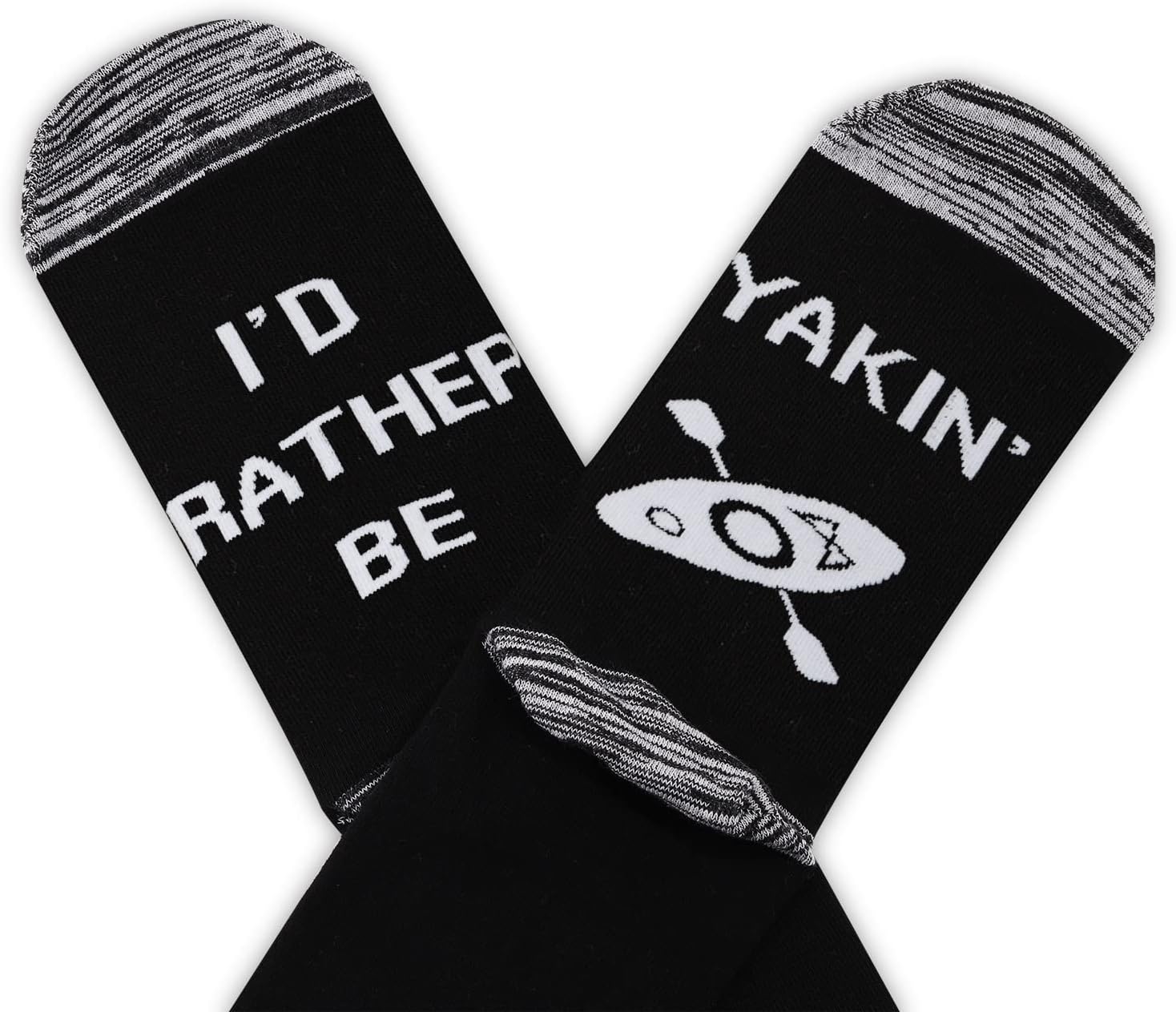 G2TUP 2 Pairs I'd Rather Be Yakin' Socks - Kayaker & River Lover Socks - Image 4