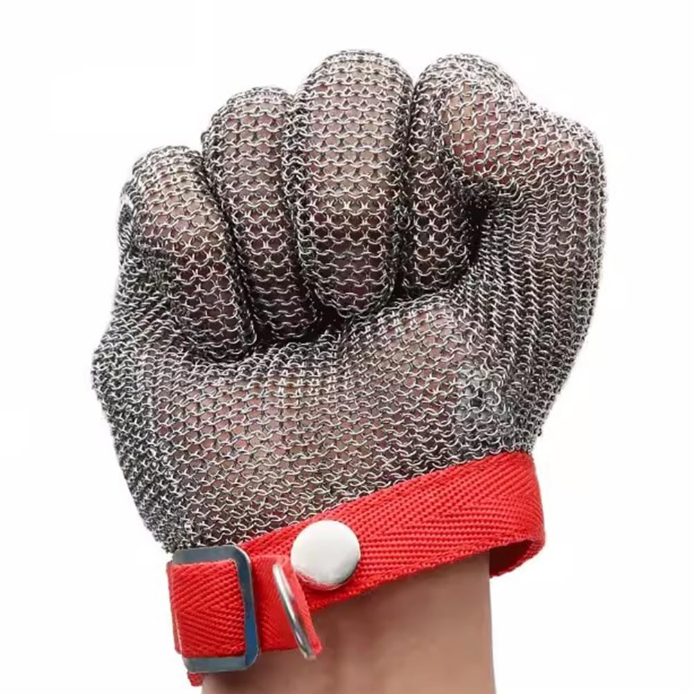 Schnittfeste Handschuhe Cut Resistant Chainmail Glove, Left Hand Right Hand Universal，Stainless Steel Mesh Metal Glove for Clothing Cutting (Size : XS/A Pack of one)