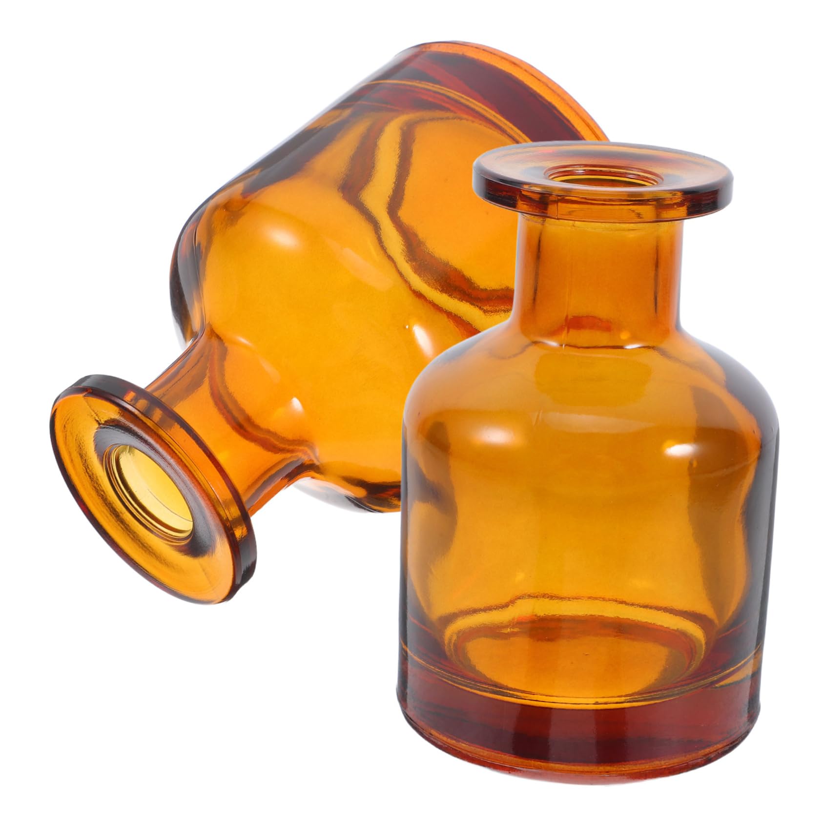 Flacons diffuseurs cylindriques en verre marron x2 pour huiles et parfums maison