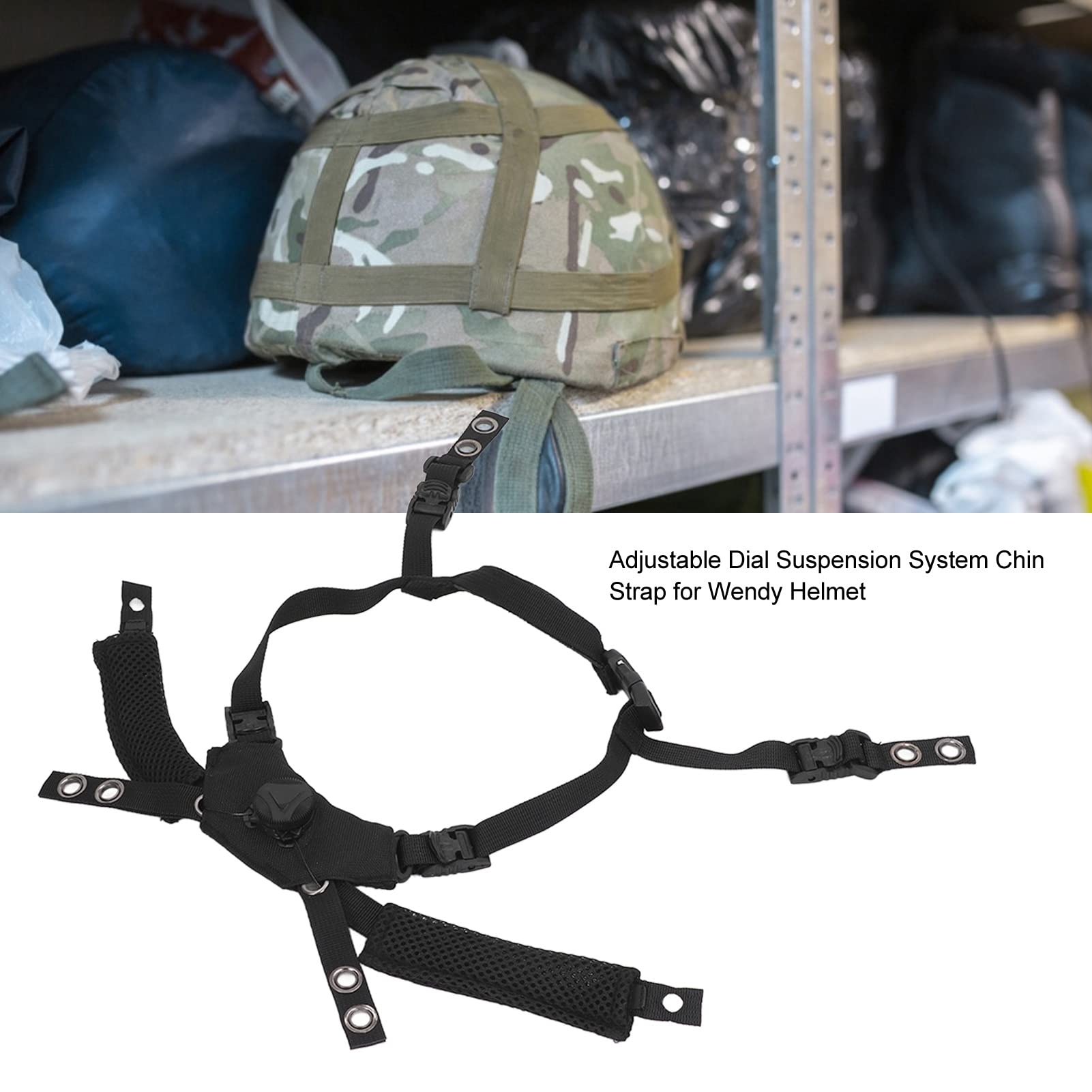 gernie Sistema di Sospensione del Quadrante del Casco Sottogola, Cinturino Sottogola del Casco Airsoft Tattico Regolabile, Sistema di Sospensione del Quadrante del Casco Wendy Sottogola