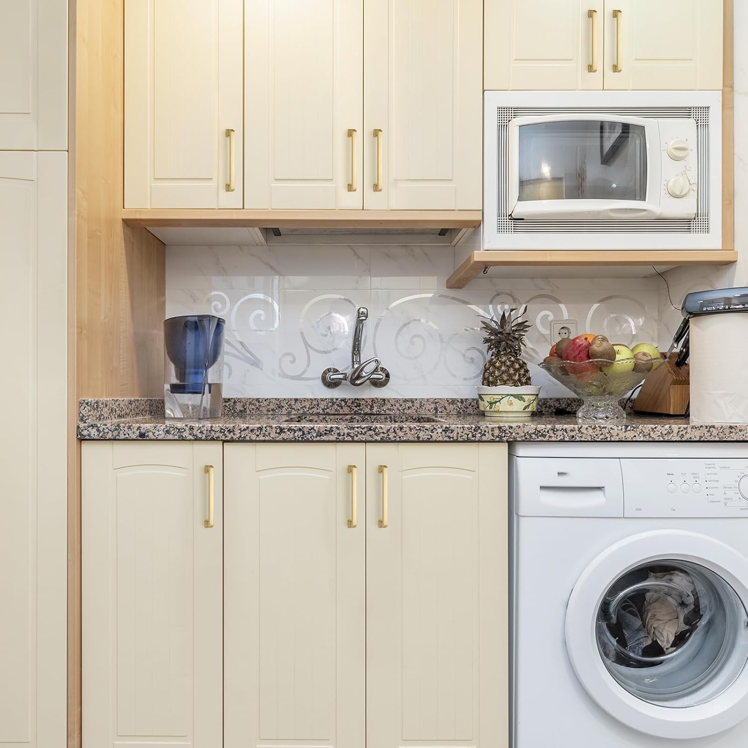 HOME EDIT 10 Pack 5 Inch Brushed Gold Cabinet Handles Solid Zinc Alloy Pulls for Kitchen Cupboard & Drawer Hardware