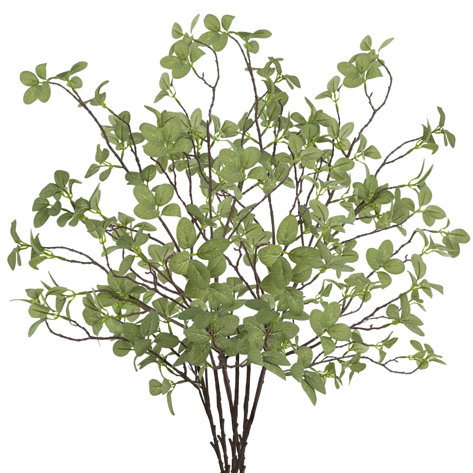 6 pcs Artificial Greenery Stems, 41.3’’ Tall Fake Plants Branches Faux Greenery Ficus Twig Leaf for Home Garden Shop Office Desk Decoration