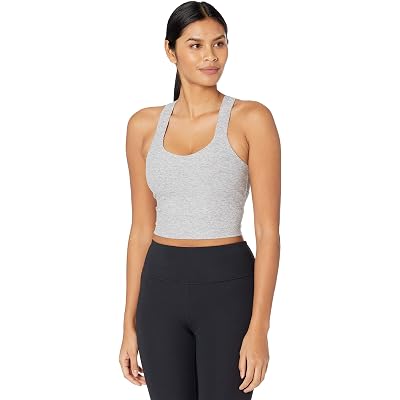 Beyond Yoga Spacedye Twist Through Cropped Tank Top silver mist