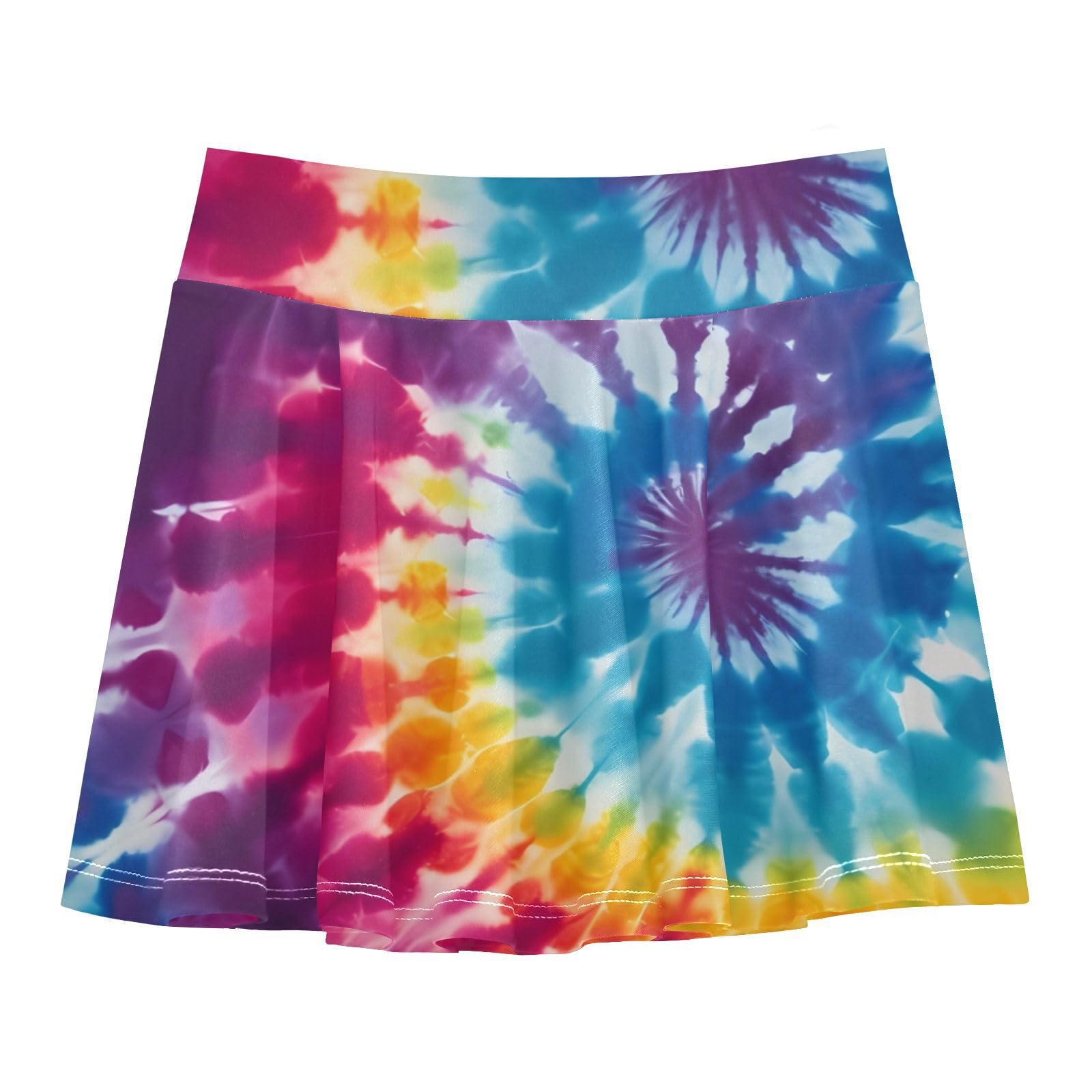 UMIRIKO Tie Dye Rainbow Girls Skorts Golf Skirt Active Tennis Skort Athletic Skirt 5-6T 21340936