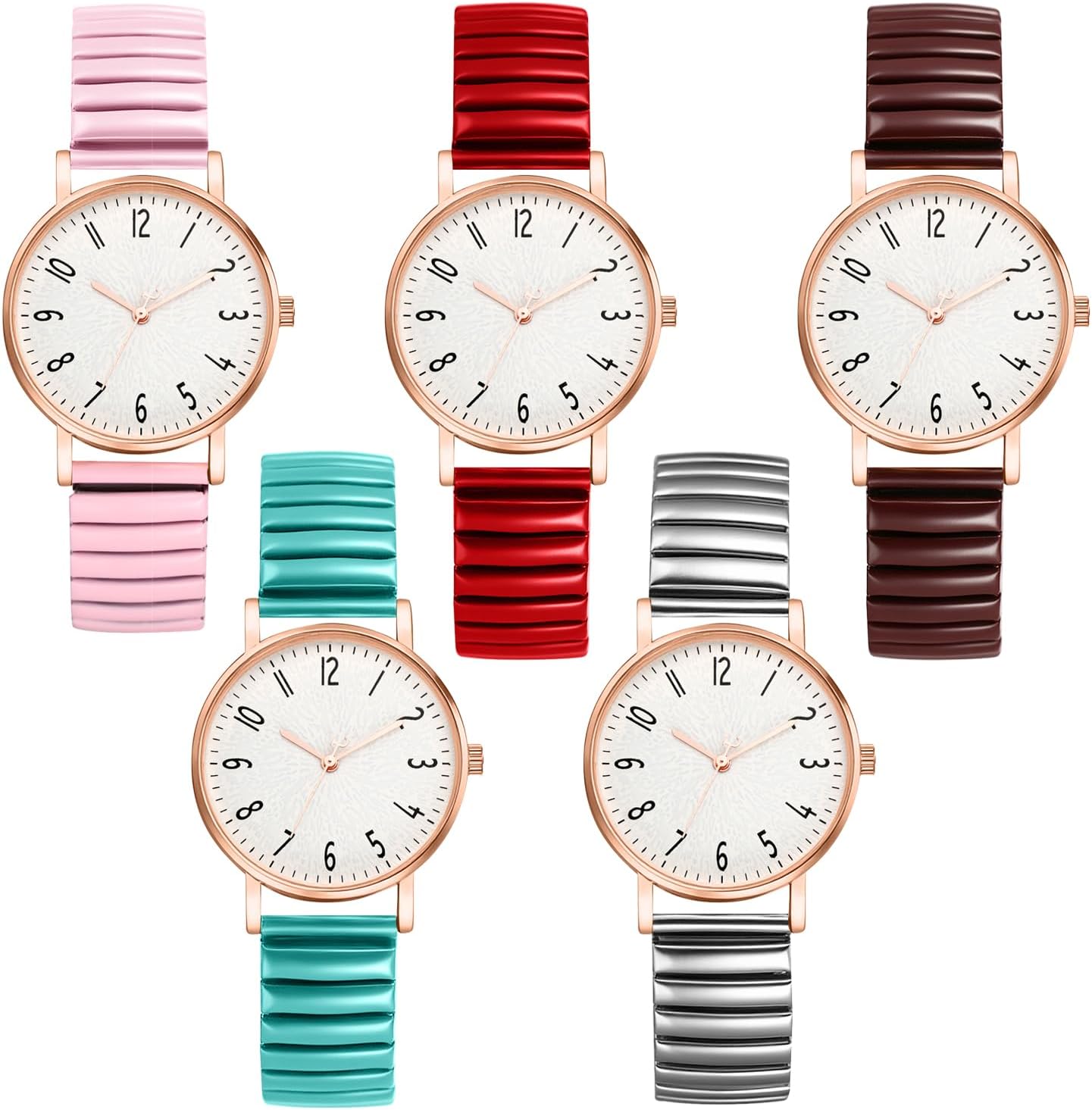 Avaner Women's Stretch Band Watches: Ladies Colorful Elastic Strap Easy Reader Analog Quartz Bangle Wrist Watch - Image 7