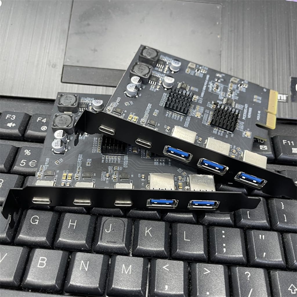 5 Port USB PCIE Expansion Card USB3.0 Port 10Gbps for Desktops PCIExpress USB Adapter Card
