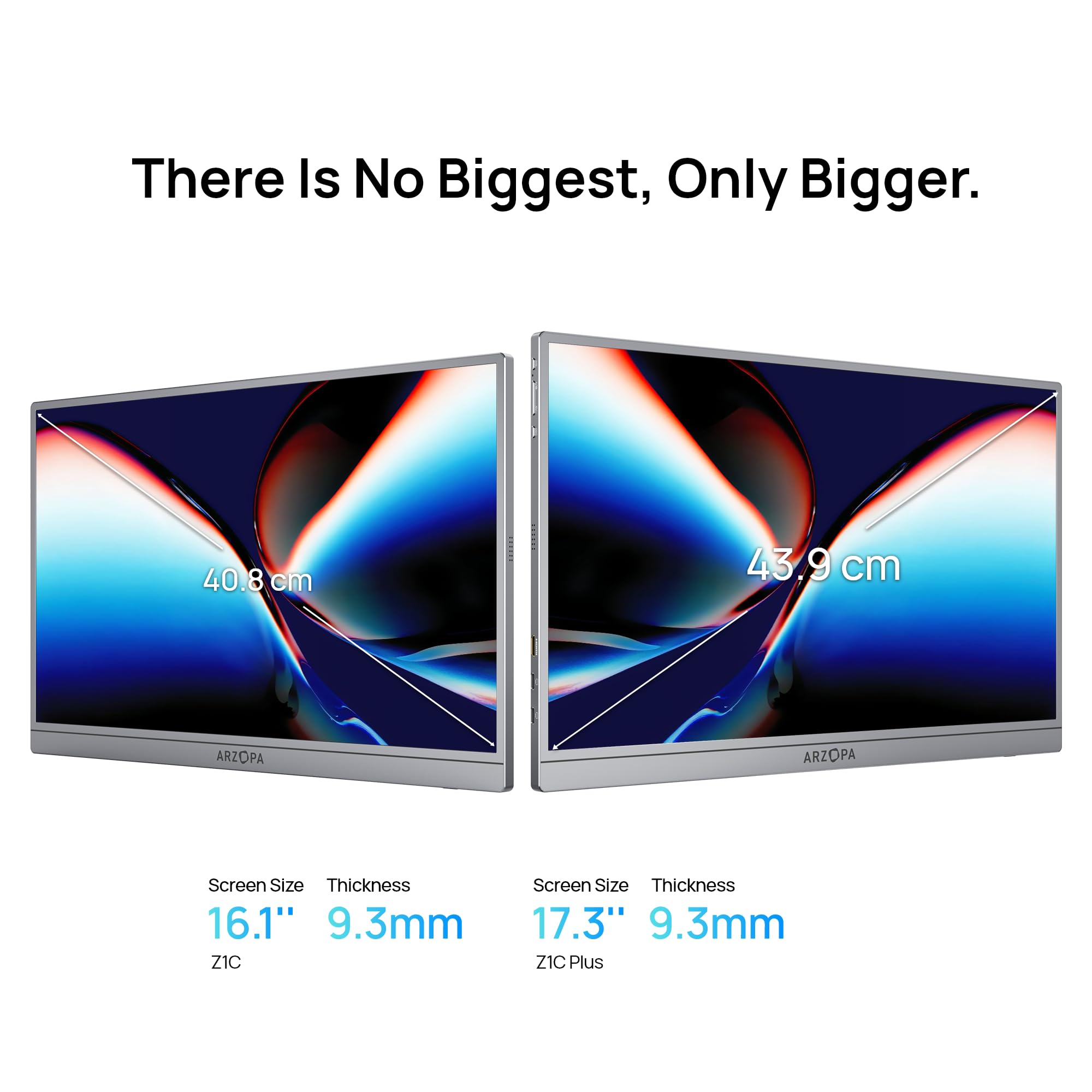 ARZOPA Portable Monitor, 15.6'' 1080P FHD Laptop Monitor USB C HDMI Computer Display HDR Eye Care External Screen w/Smart Cover for Mac Phone Xbox Switch PS5-S1 Table: 17.3" Z1C PLUS GRAY Gray