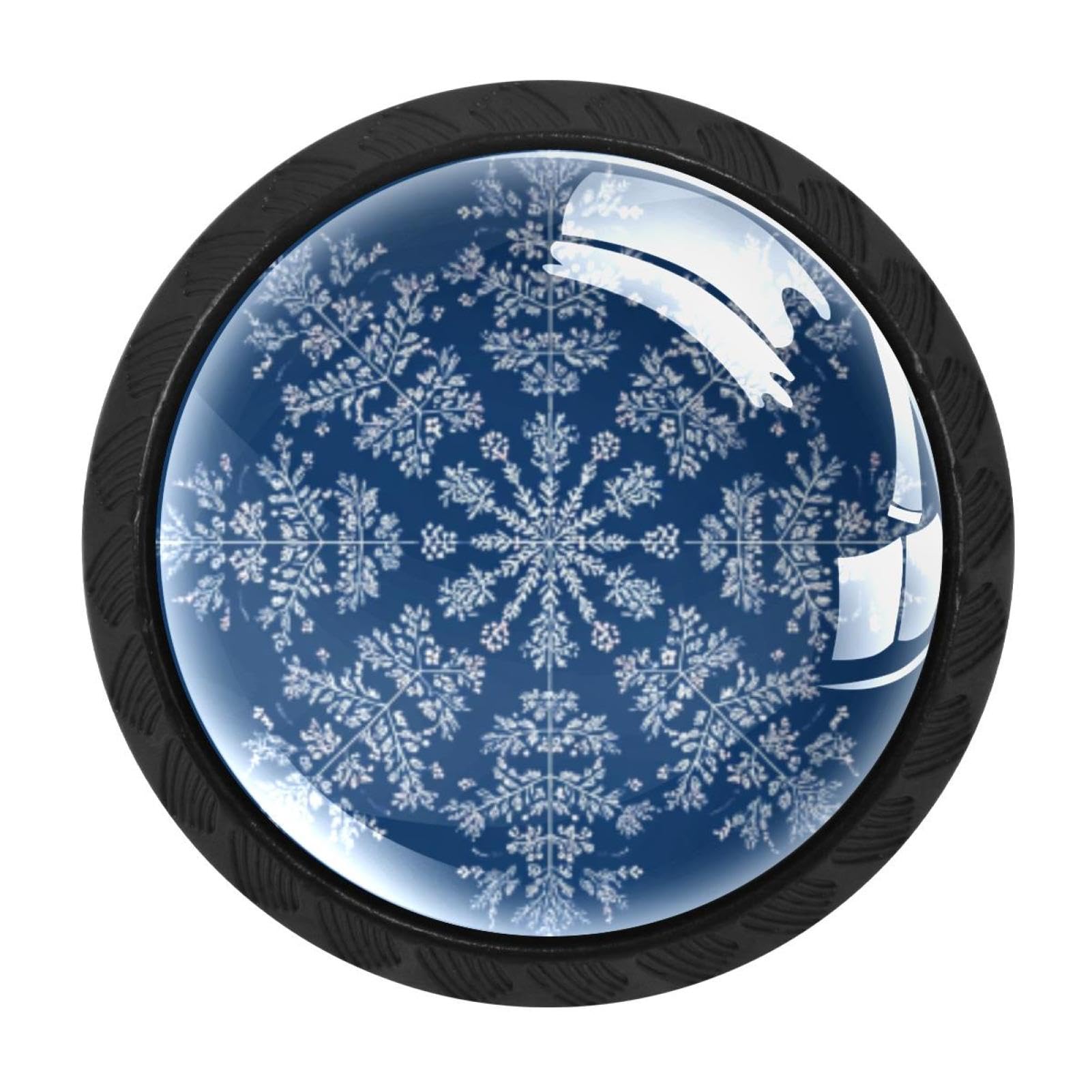 Chenzzzz Multicolored 13 4 Pack Christmas Snowflake Pattern (1) Dresser Drawer Cabinet Knobs Black Round Drawer Knob Pull Handle With Screws For Kitchen Wardrobe Cupboard Furniture Decor