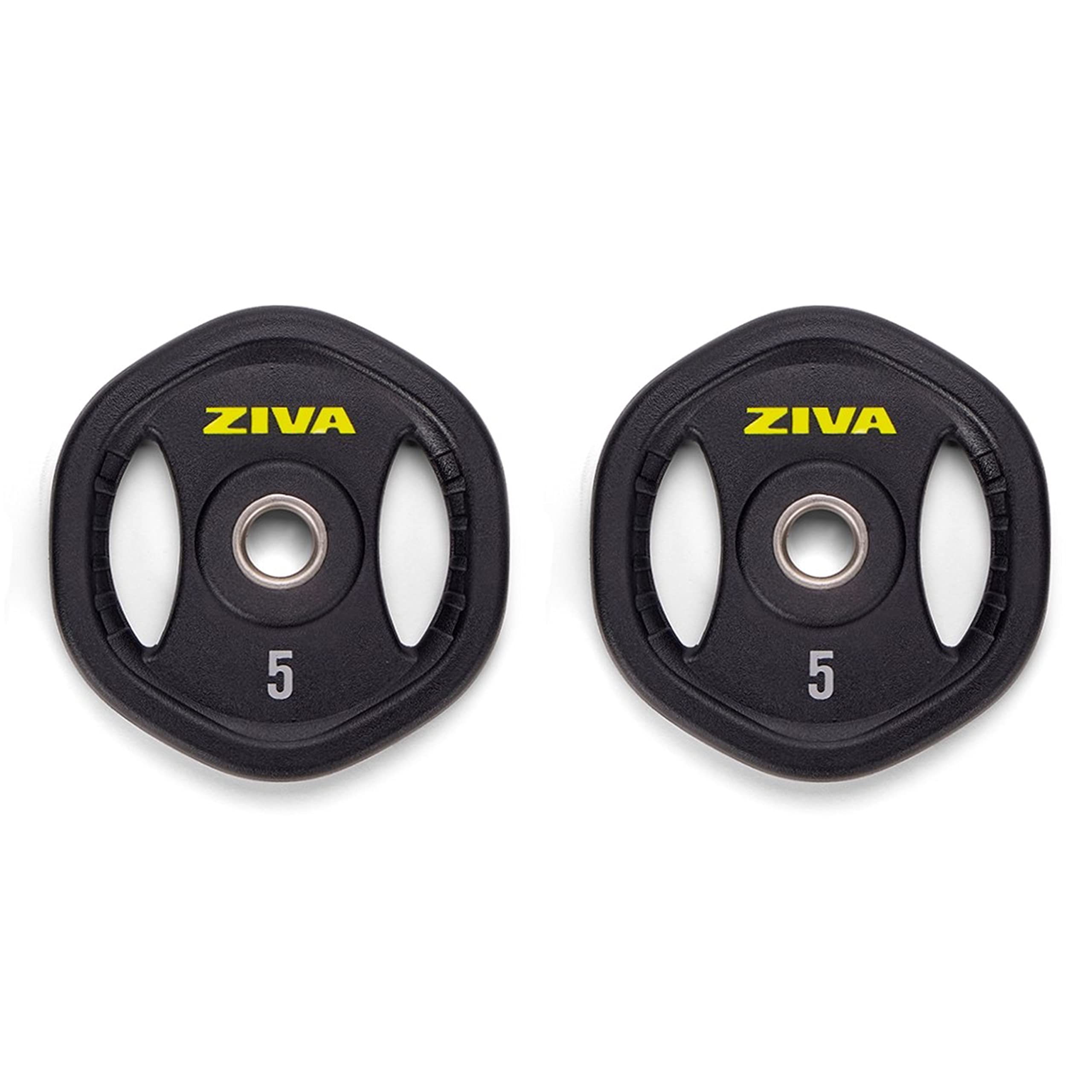 ZIVA 35lb Studio Barbell Weight Set – Adjustable Home Gym Kit with Standard Rubber Urethane Plates, 5' Chrome Bar (1.18" diam) &amp; Collars | Extra Plates Not Included