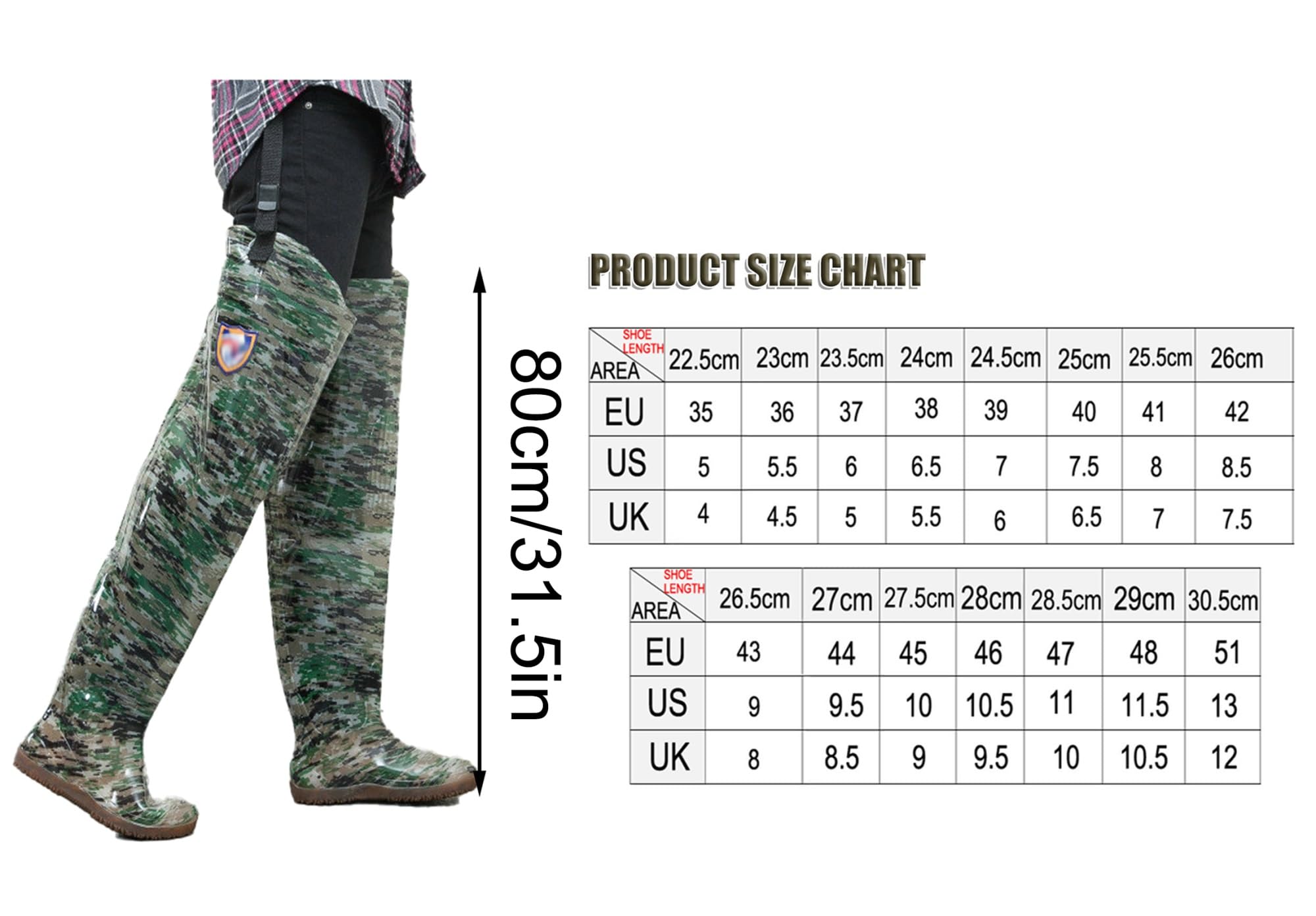 Stivali A Coscia Trampoliere in PVC, stivali leggeri da trampoliere per esterni, scarponi da pesca con stivali con fibbia per uomo e donna(Size:41 EU)