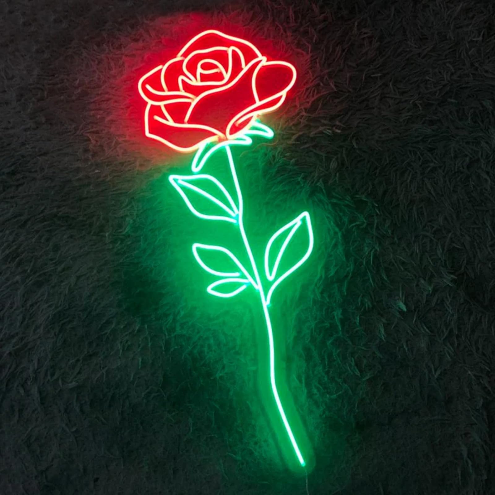 ネオンサイン rose NEON SIGN ディスプレイ サイン　オーダーメイド AMANYMXOK Rose Neon Sign 18inches LED Rose Neon Light Signs