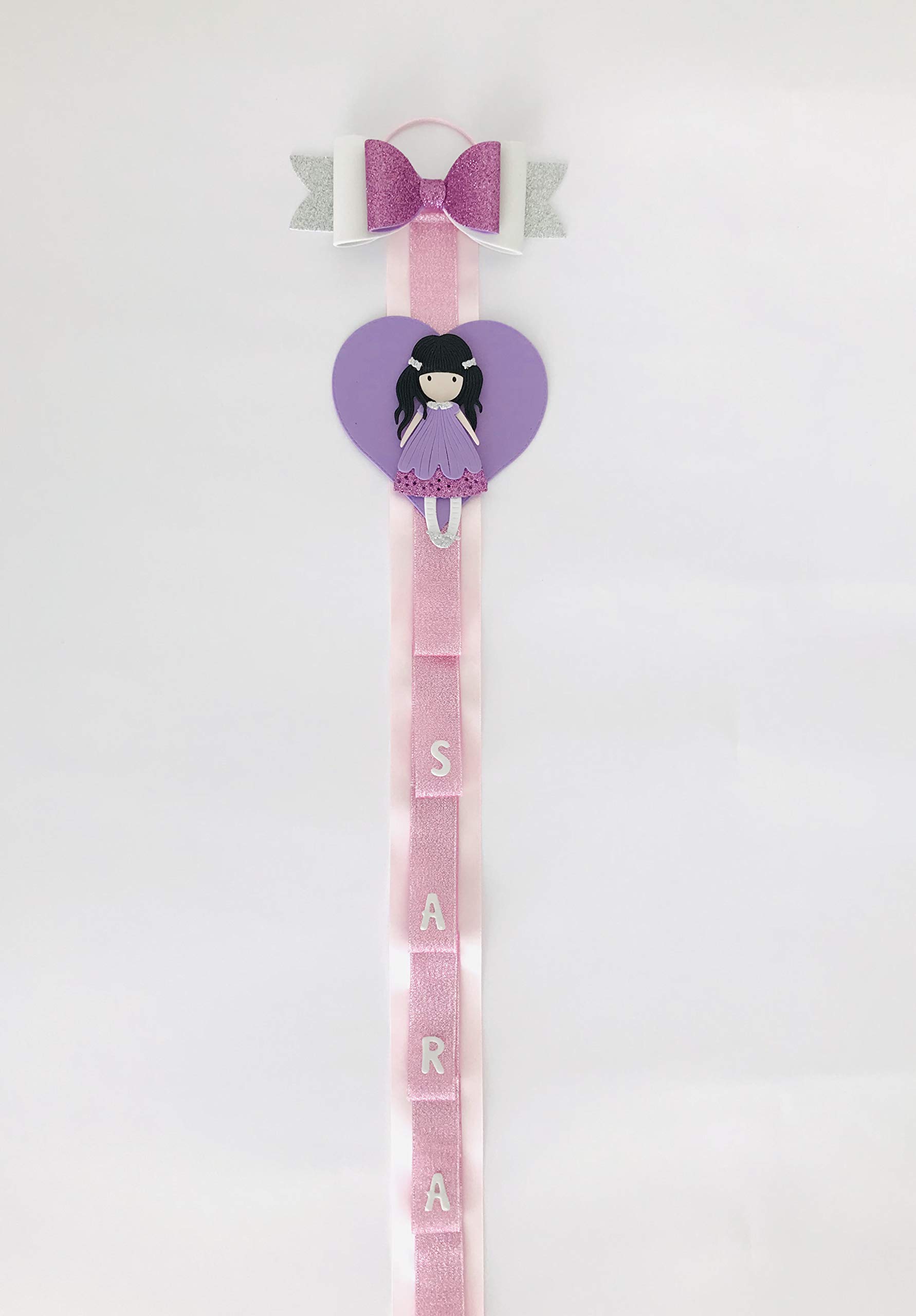 TULLE E MERAVIGLIE Targhetta con Nome per la Porta, Targa Personalizzata per Cameretta, Decorazione Fuoriporta con Unicorno, Regalo Bambina Compleanno, Natale, Nascita,Decorazione da Parete