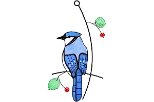 Enchanting Blue Jay Stained Glass Window Ornaments: A Symphony of Serenity and Joy
