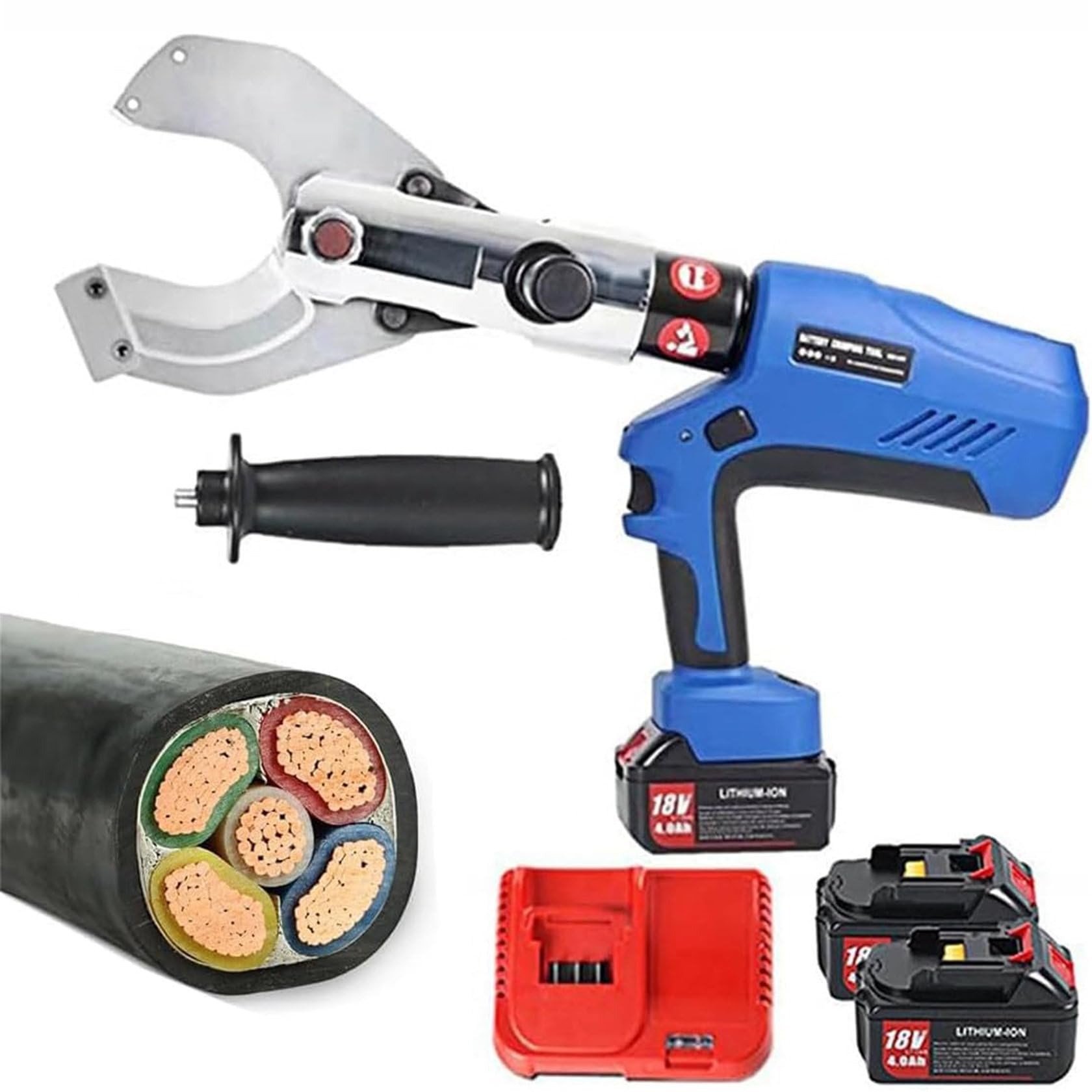 Hydrauliczny obcinacz do kabli, szczypce do zaciskania, wytrzymałe narzędzie do cięcia drutu do kabli aluminiowych i opancerzonych, trwała i wydajna konstrukcja