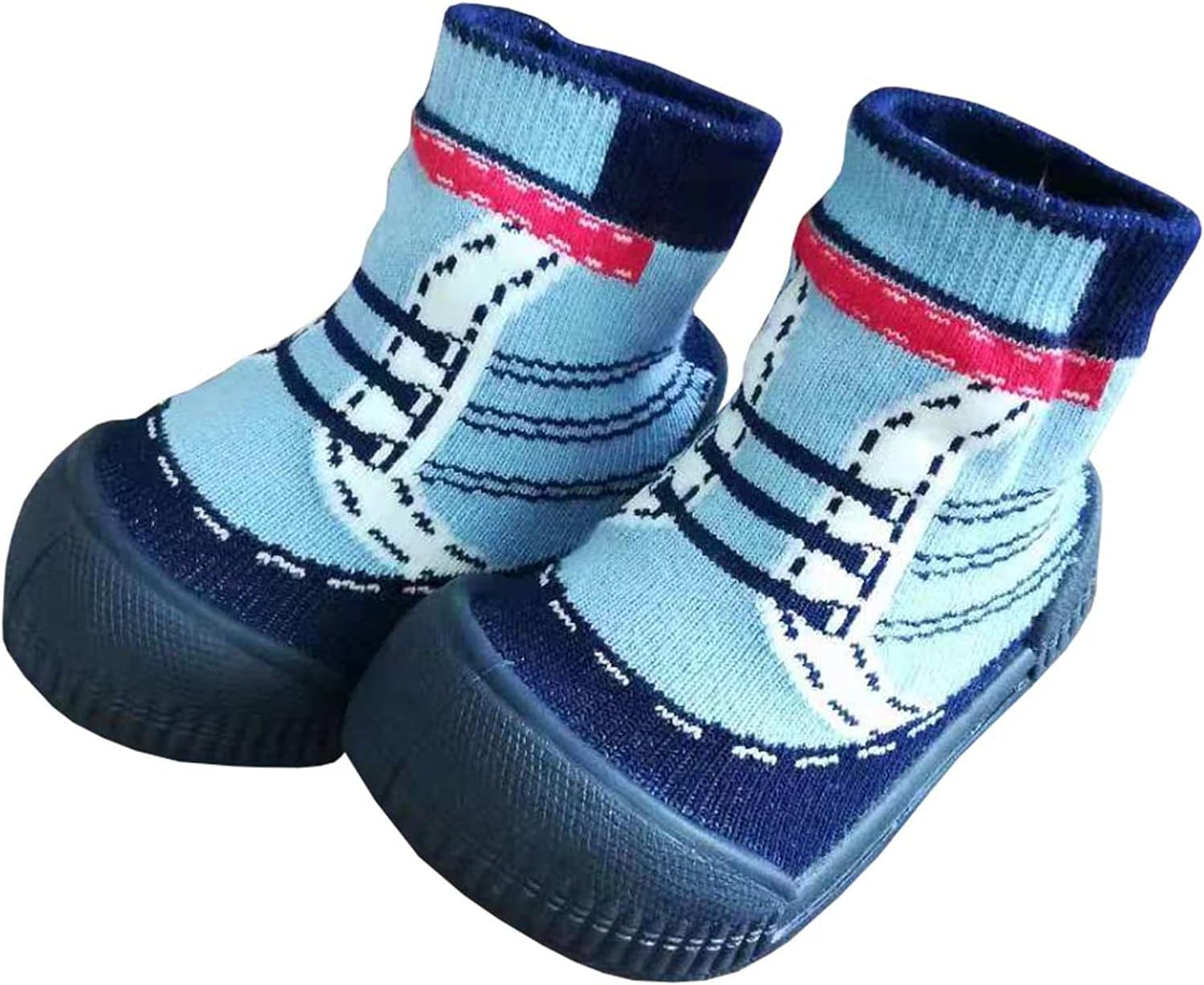 u-growu-grow Baby Anti-Skid (Insole-14.2cm) Breathable Soft Socks Shoes Blue Euro Size(24)