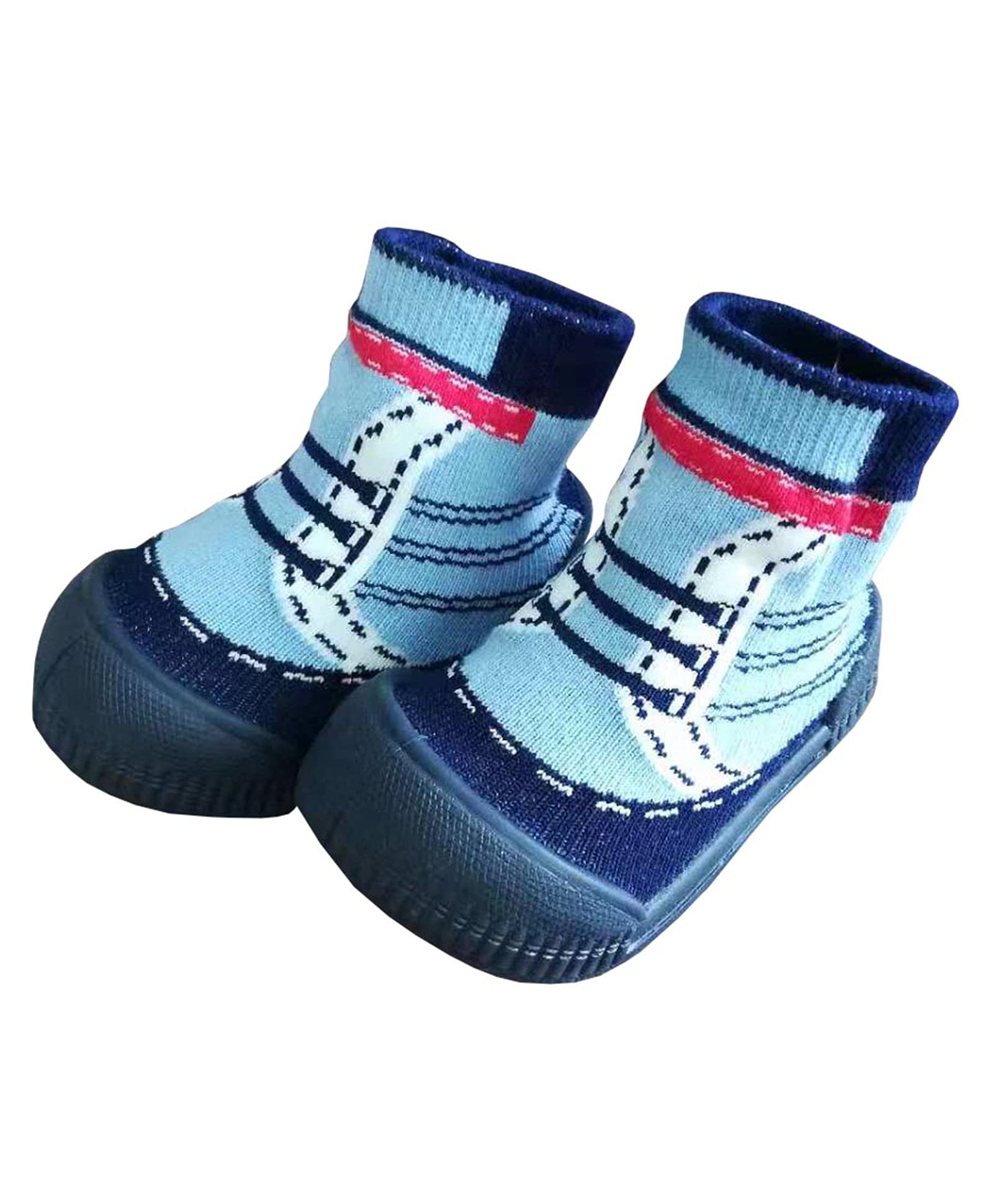 u-growu-grow Baby Anti-Skid (Insole-14.2cm) Breathable Soft Socks Shoes Blue Euro Size(24)