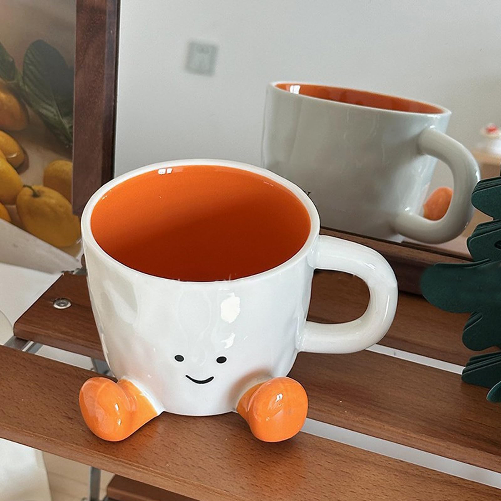 Keramiktasse, originelle Kaffeetasse, handgeknetetes Design, verhindert Verbrühungen, niedliches dekoratives Schreibtischzubehör für Getränke