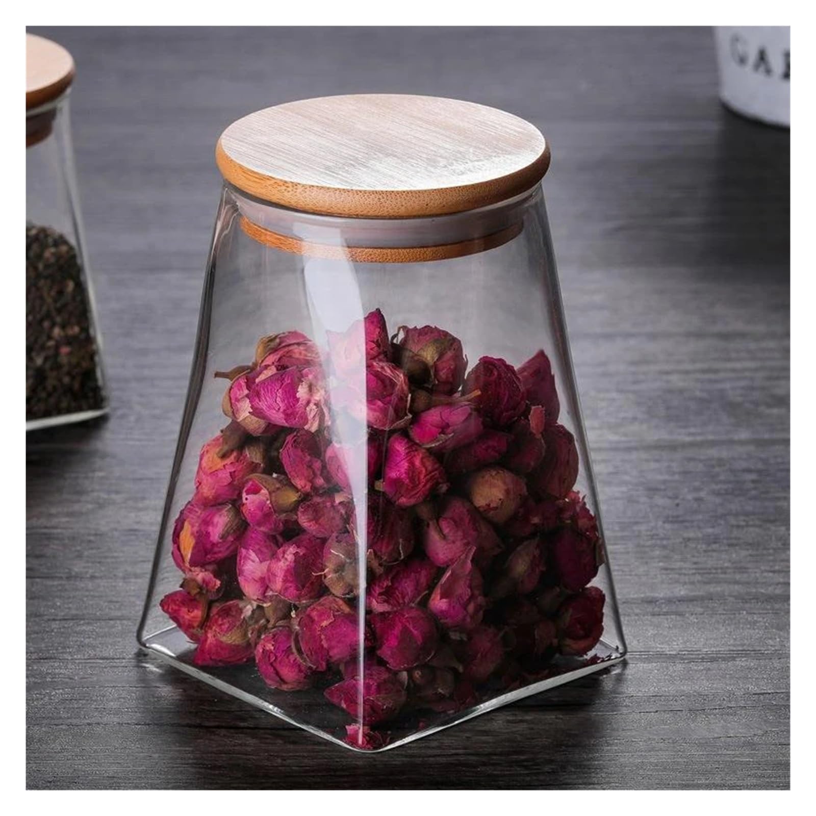 Kaffeebohnen Vakuumversiegelter Tank Transparentes Glas Lebensmittelvorratsgläser Haushaltsluftabsaugung Luftdichter Behälter für Kaffeebohnen, Zucker(550ml)