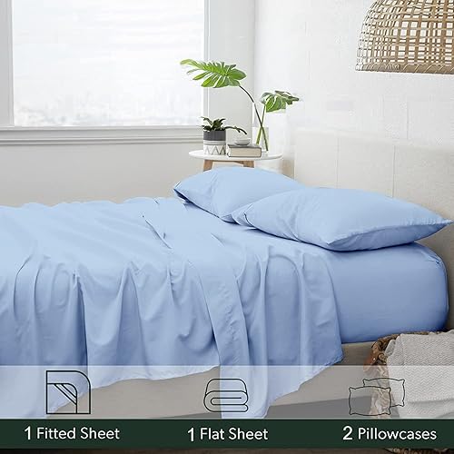 Miniatura 2 de Olympic - Juego de sábanas tamaño Queen de 400 hilos, 100% algodón egipcio, sábanas olímpicas de tejido satinado, tamaño súper Queen (4 piezas) para