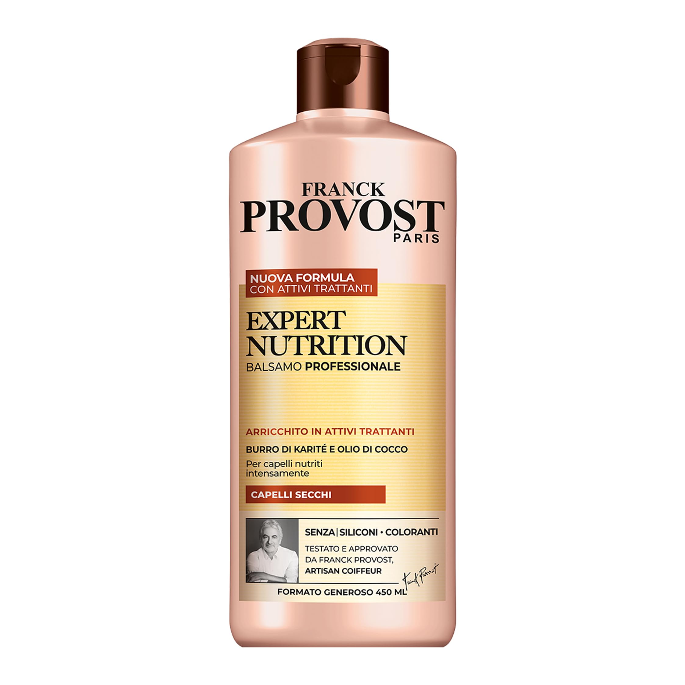 Franck Provost, Expert Nutrition, Balsamo Professionale Per Capelli Secchi, Effetto Nutriente, Con Burro di Karité e Olio di Cocco, 450 ml Nutrition Balsamo 450 ml