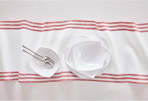 Miniatura 10 de Solino Home Camino de mesa de lino de 14 x 108 pulgadas, camino de mesa de lino 100% puro rojo para otoño, Acción de Gracias, Navidad, hecho a mano