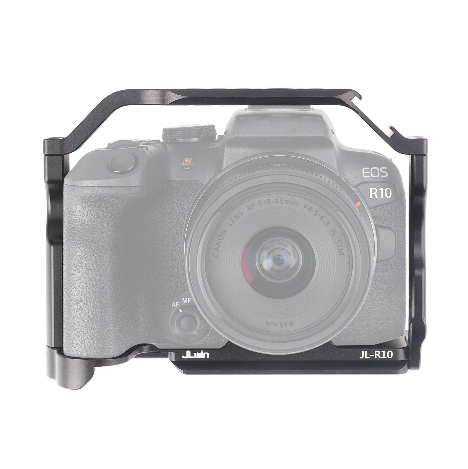 Hersmay R10 Jaula para cámara Canon EOS R10 Movie Making Vlogging Rig estabilizador con fijación de 1/4" y orificio de grabación Arri de 3/8"