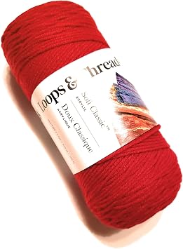 Soft Classic Yarn by Loops & Threads - 354 Yards - Bright Red